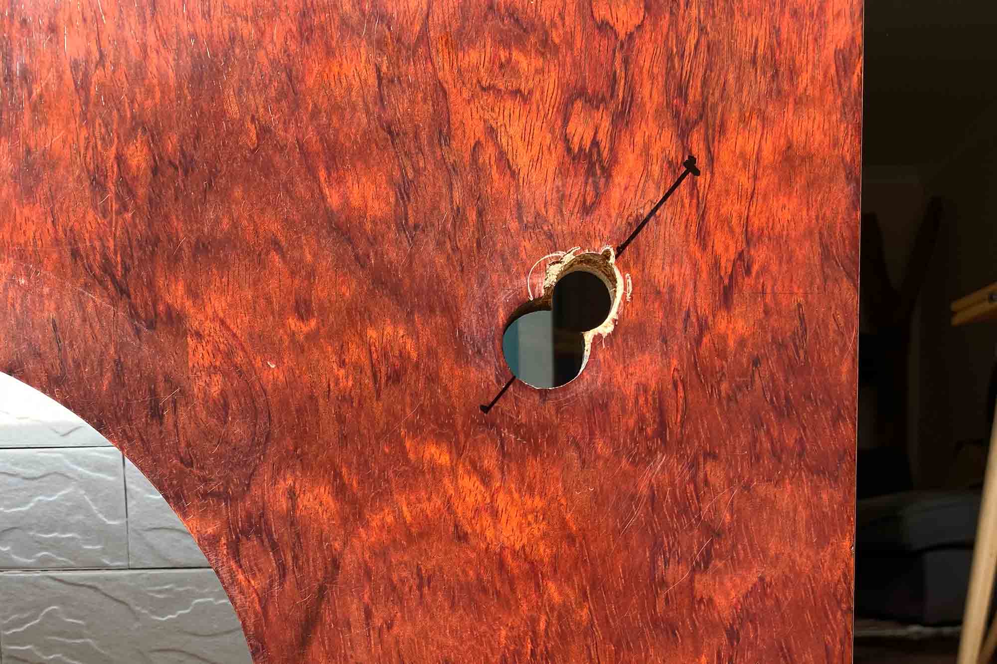 Tonearm fixing hole