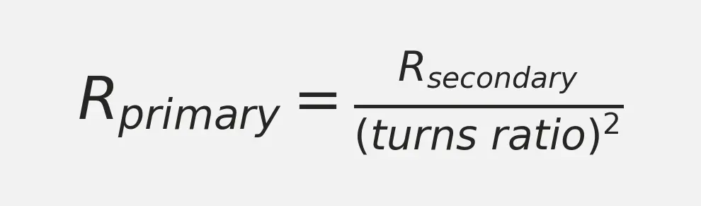 Step Up Transformer Impedance Formula